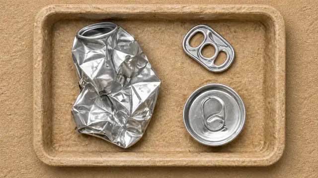 Representative metal samples in a fiberboard specimen tray.